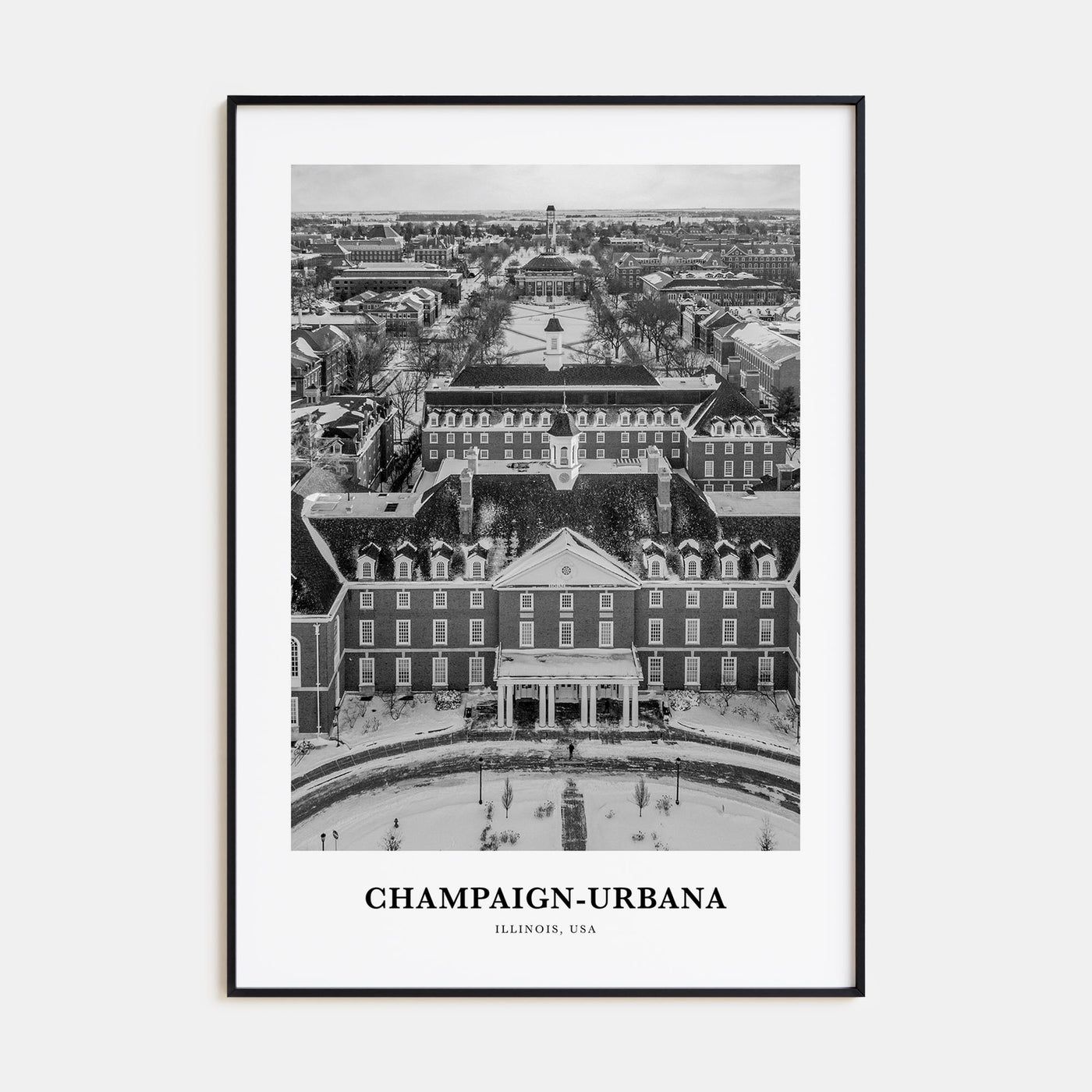 Champaign-Urbana Portrait B&W Poster