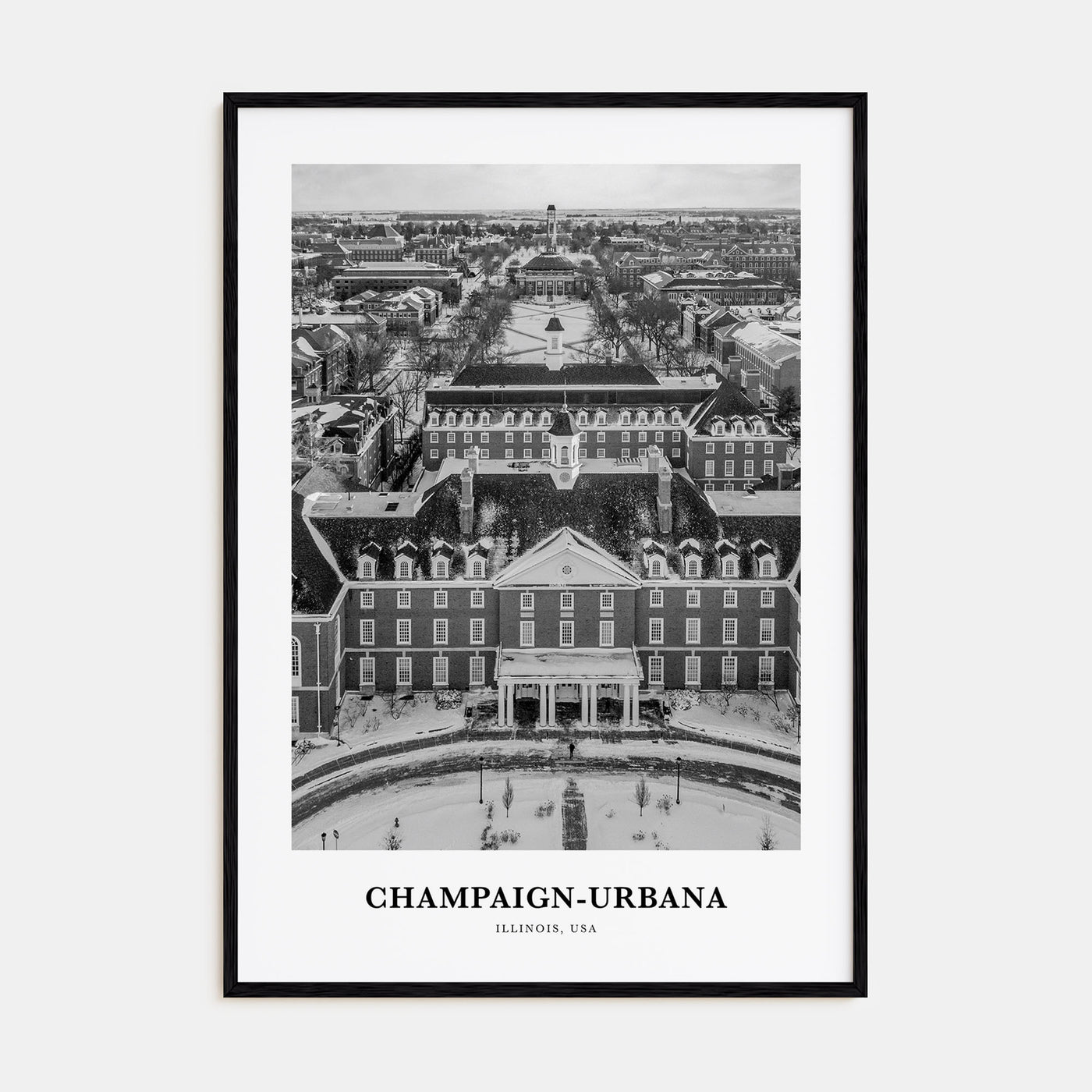 Champaign-Urbana Portrait B&W Poster