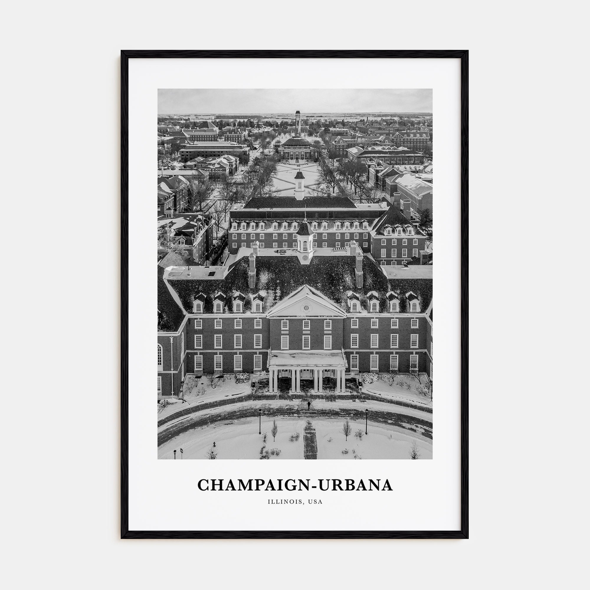 Champaign-Urbana Portrait B&W Poster