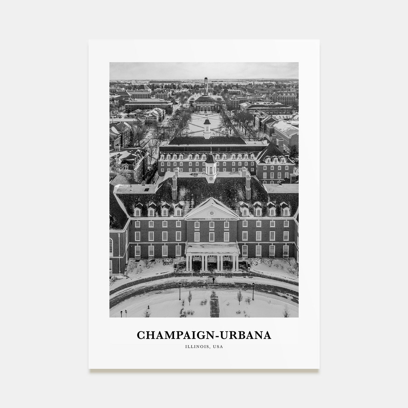Champaign-Urbana Portrait B&W Poster