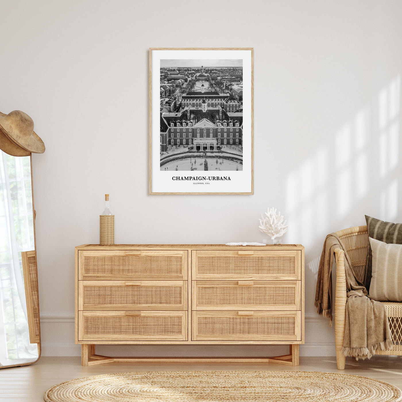 Champaign-Urbana Portrait B&W Poster