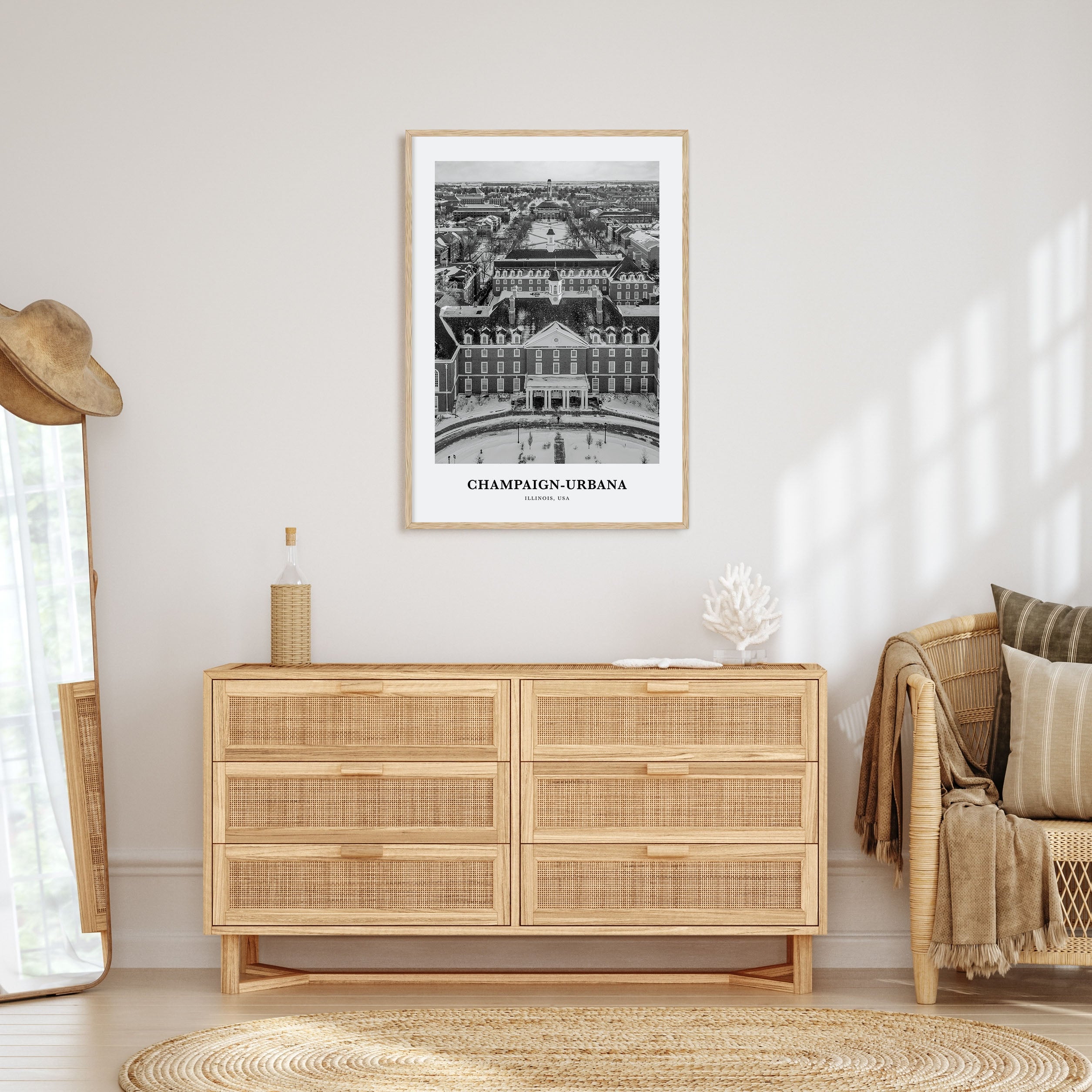 Champaign-Urbana Portrait B&W Poster