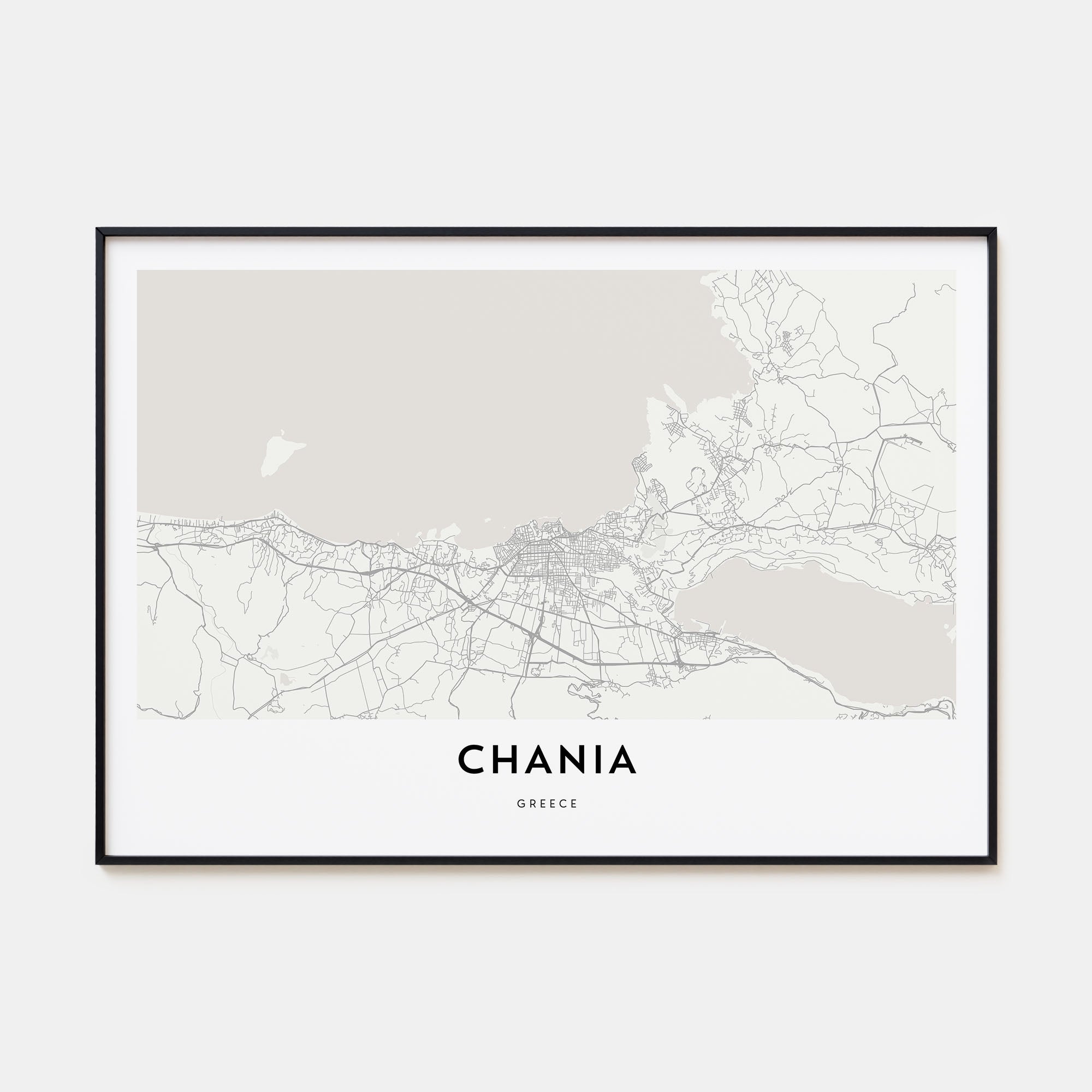 Chania Map Landscape Poster