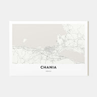 Chania Map Landscape Poster