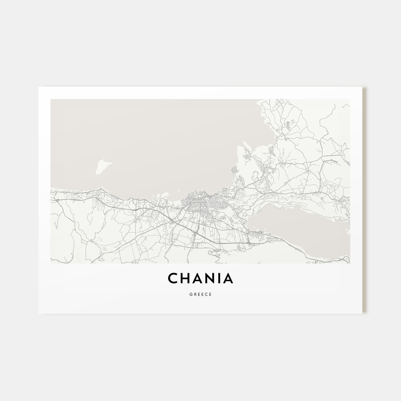 Chania Map Landscape Poster