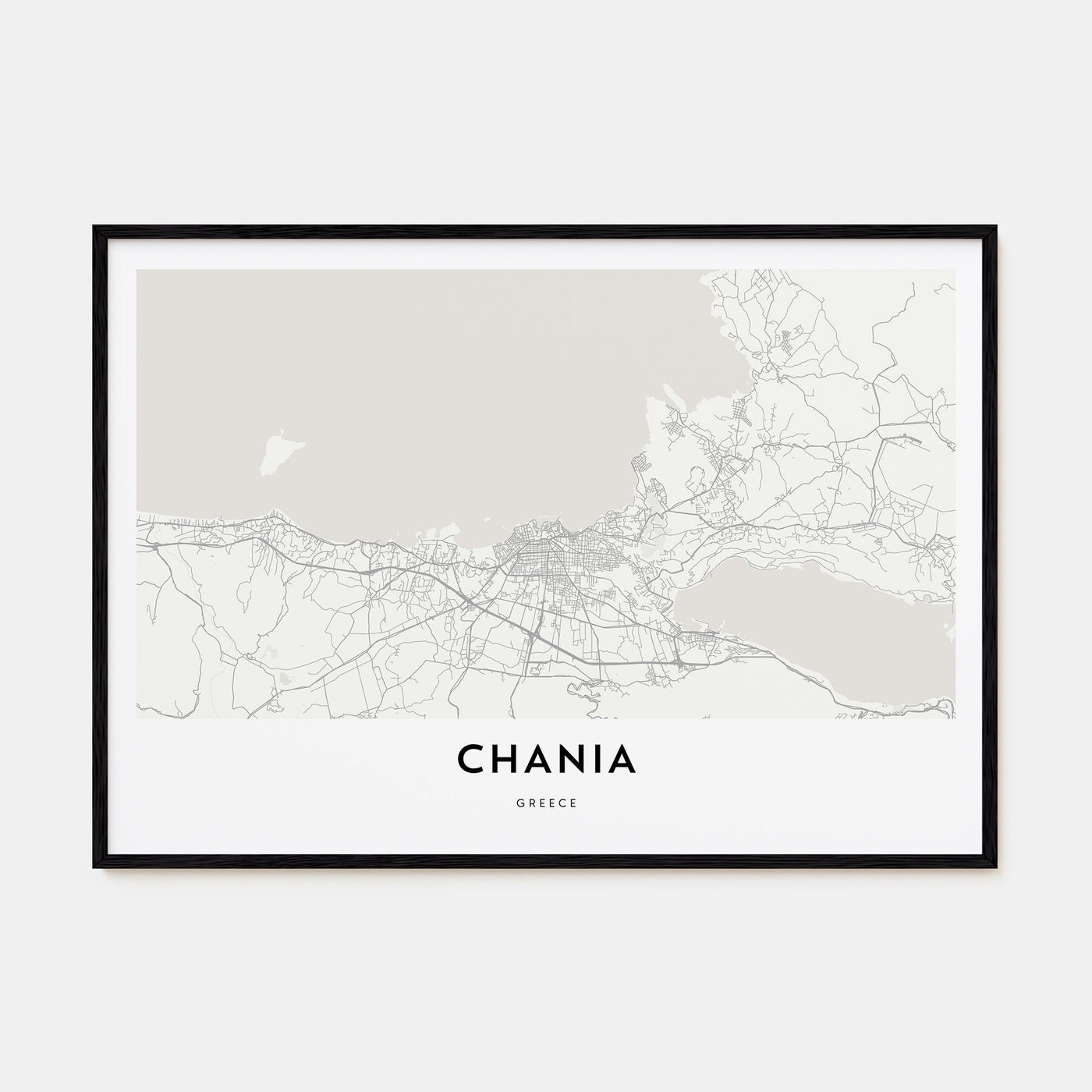 Chania Map Landscape Poster