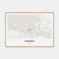 Chania Map Landscape Poster