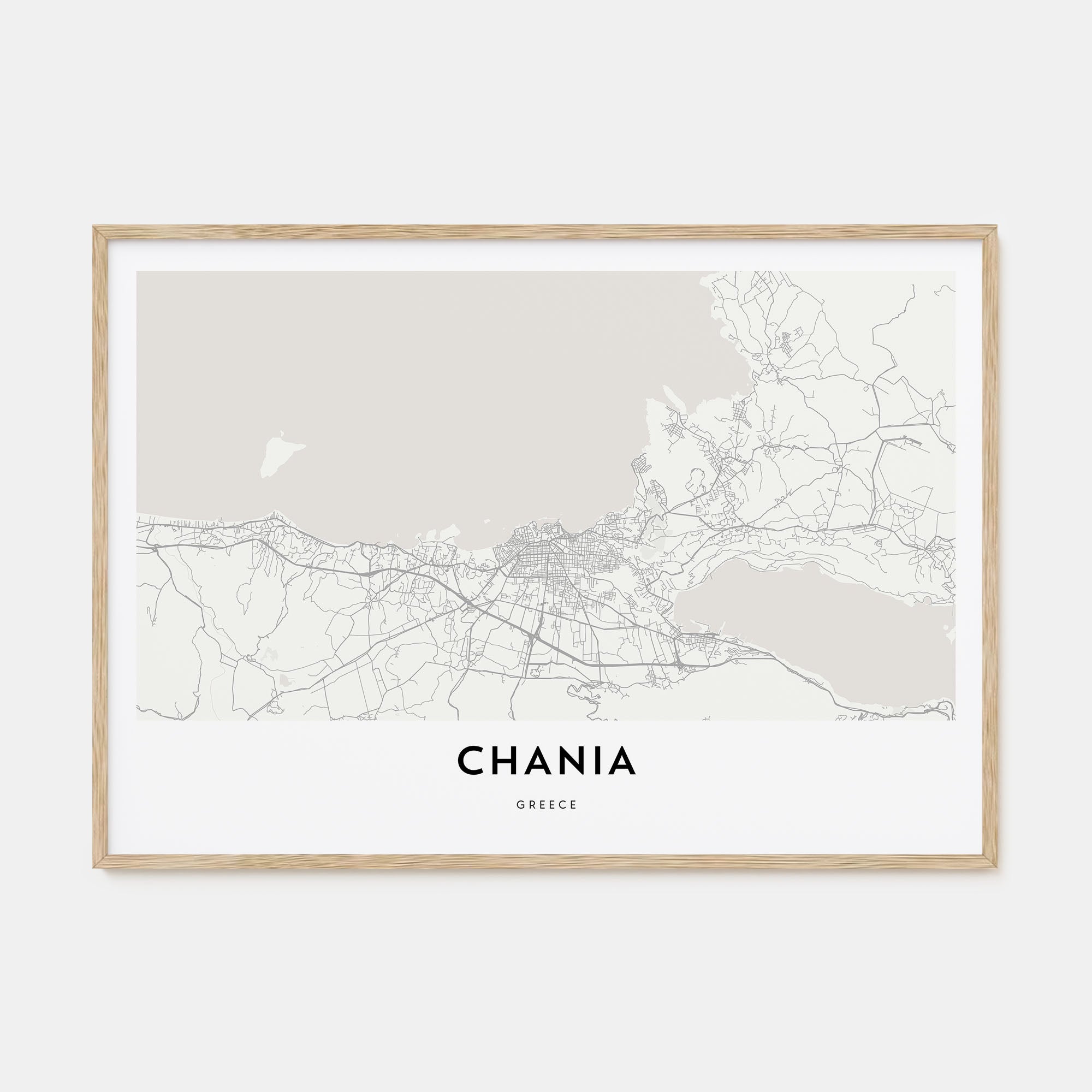 Chania Map Landscape Poster