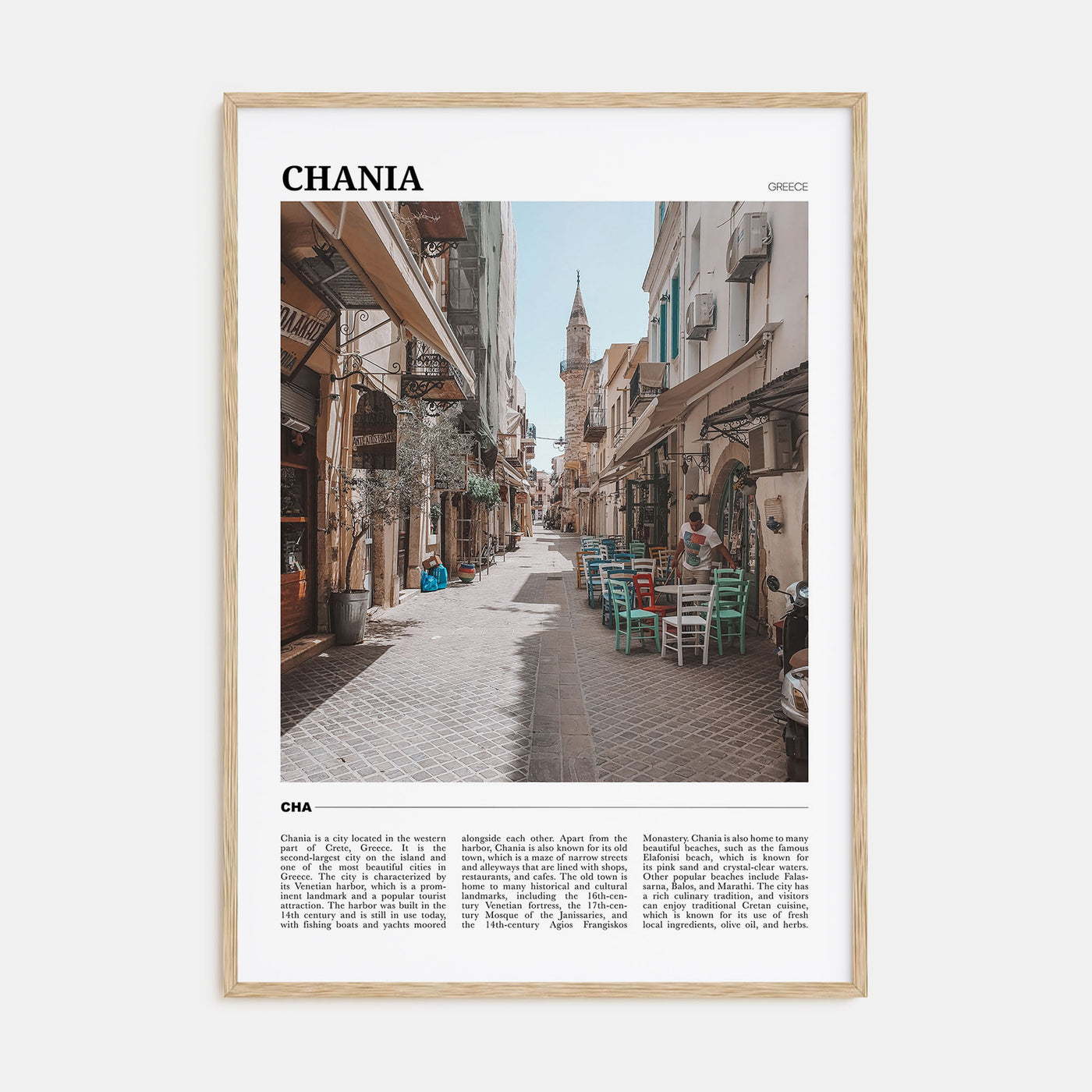 Chania Travel Color Poster