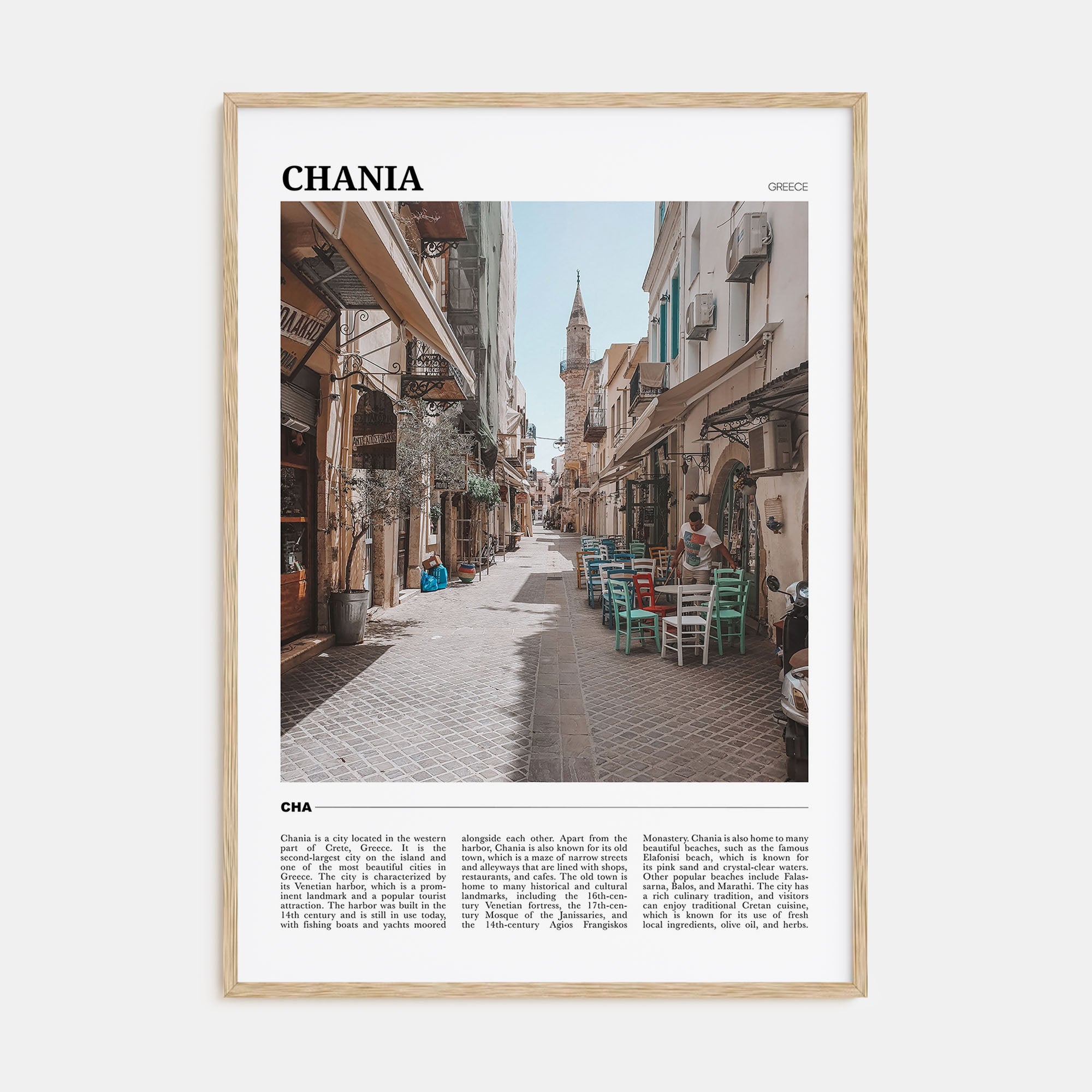 Chania Travel Color Poster