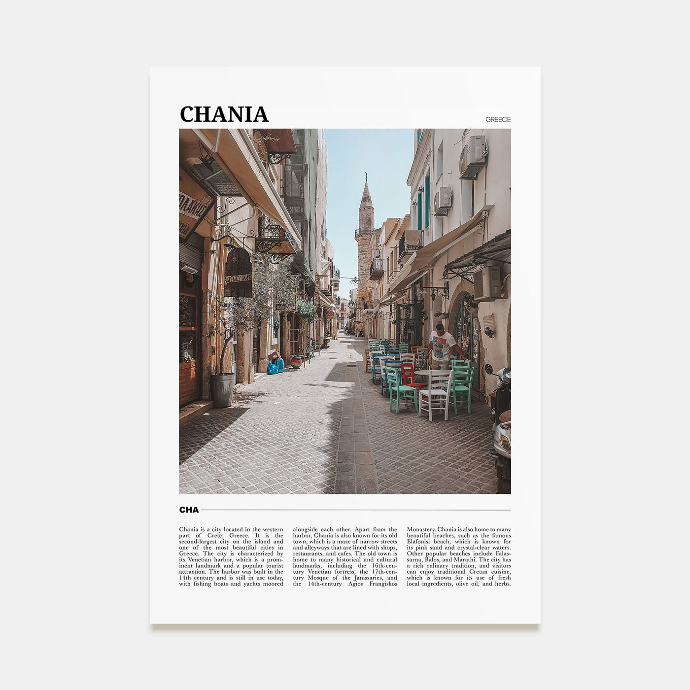 Chania Travel Color Poster