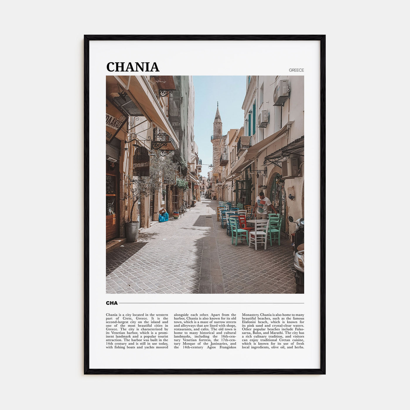 Chania Travel Color Poster