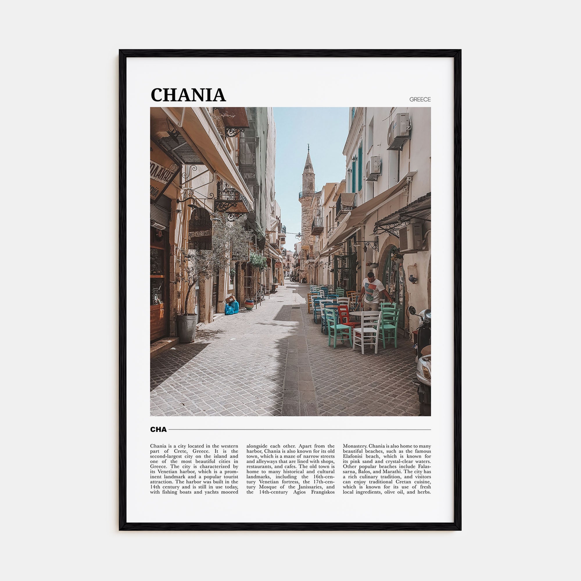Chania Travel Color Poster