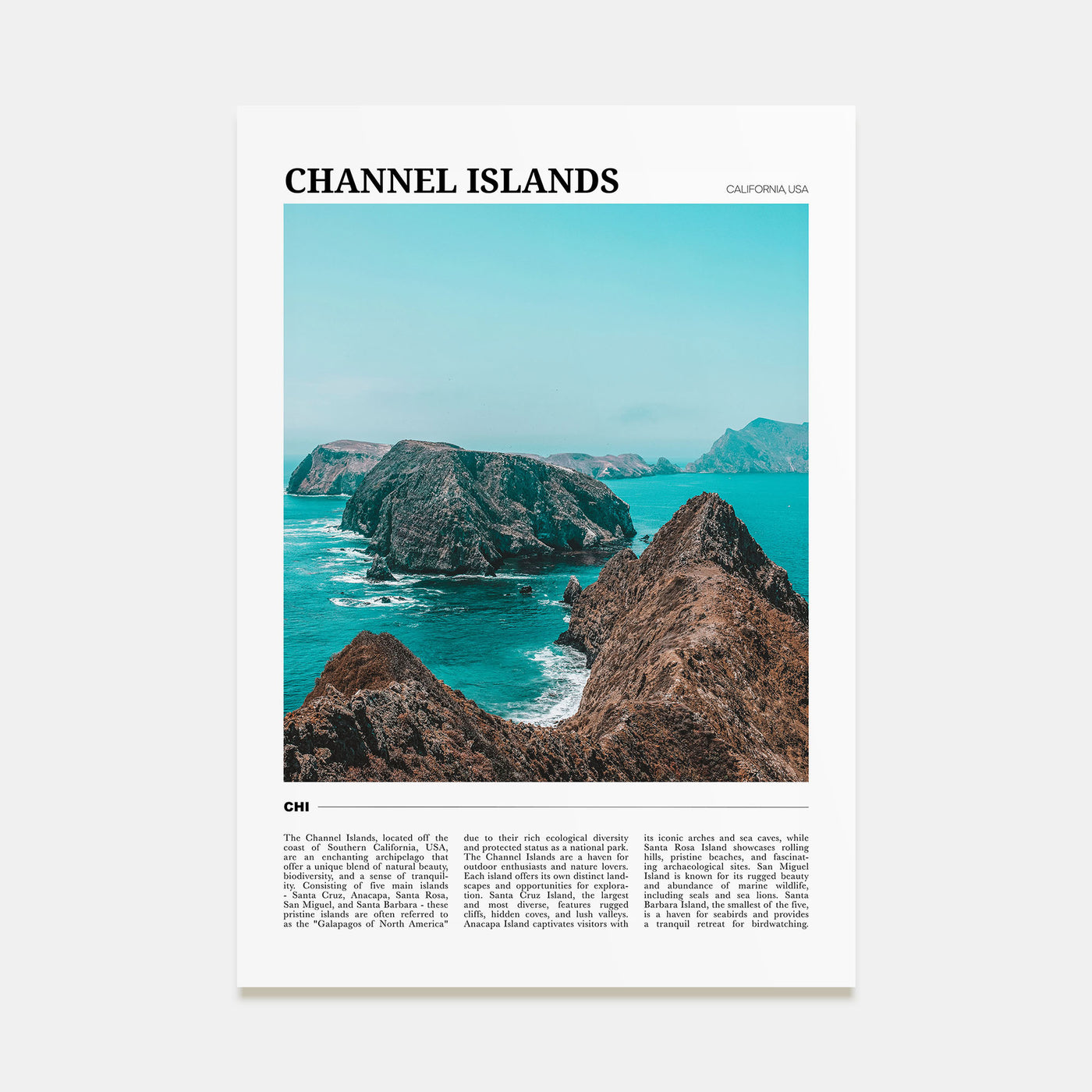 Channel Islands, California Travel Color Poster