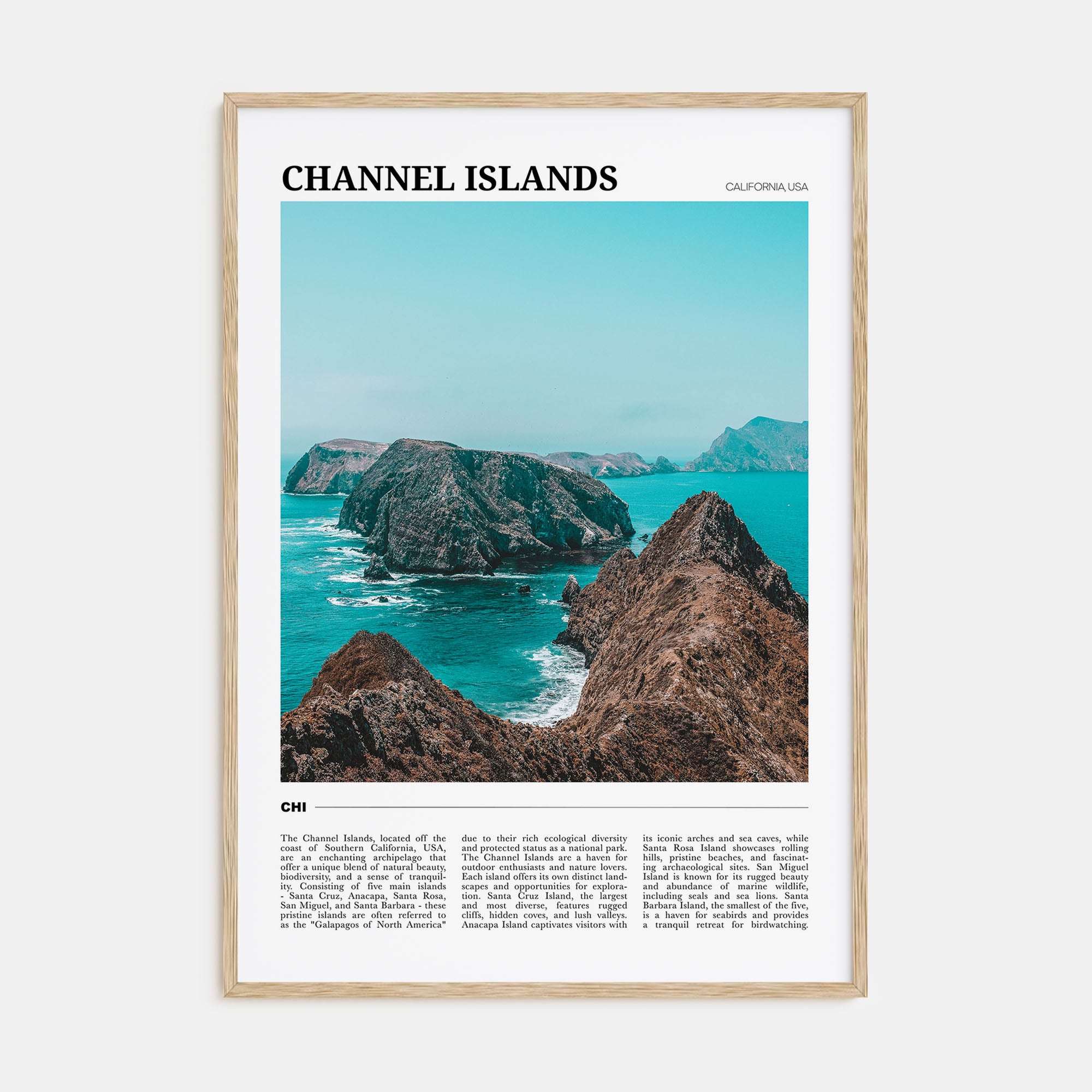 Channel Islands, California Travel Color Poster