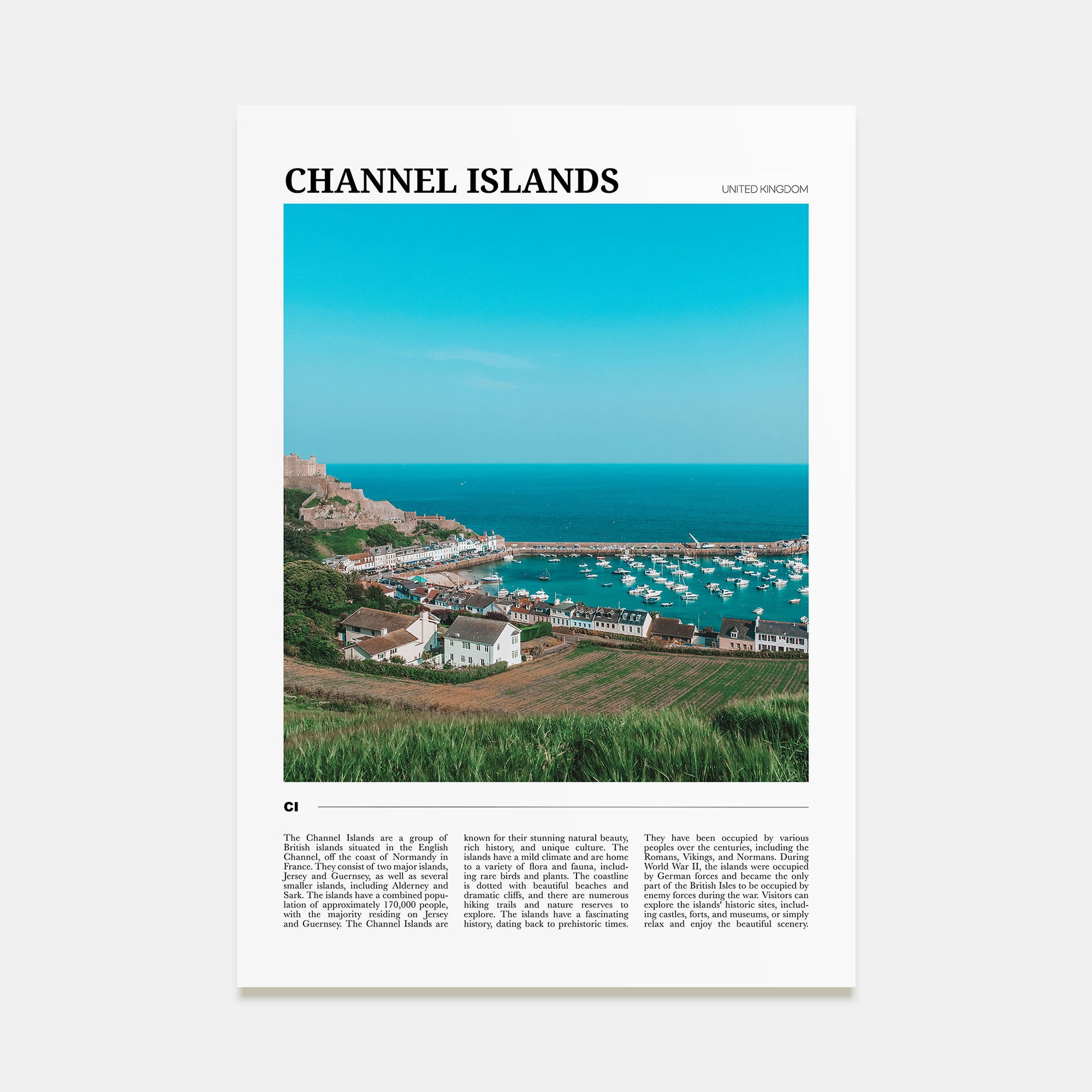 Channel Islands, England Travel Color Poster