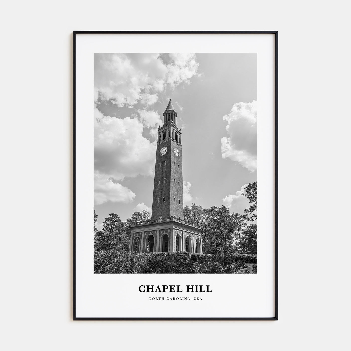 Chapel Hill Portrait B&W Poster
