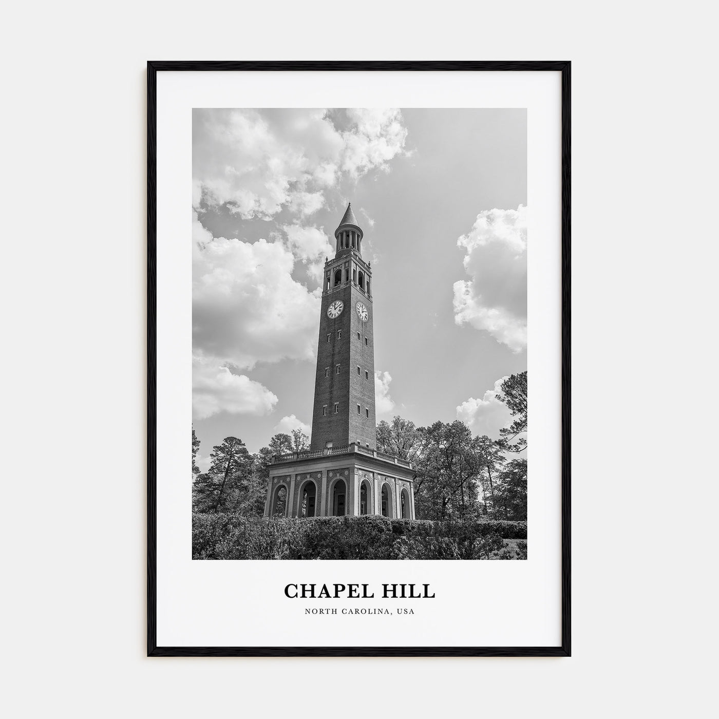 Chapel Hill Portrait B&W Poster