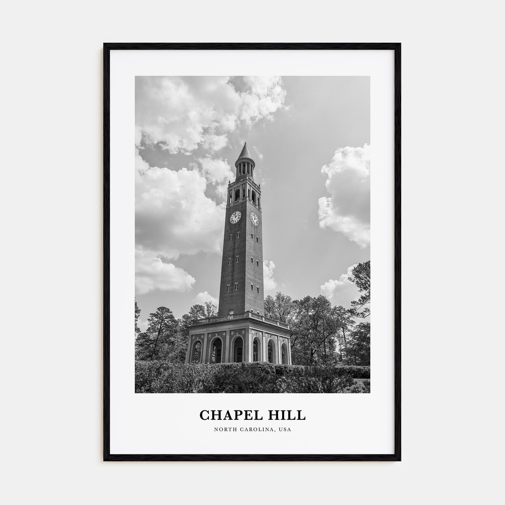 Chapel Hill Portrait B&W Poster