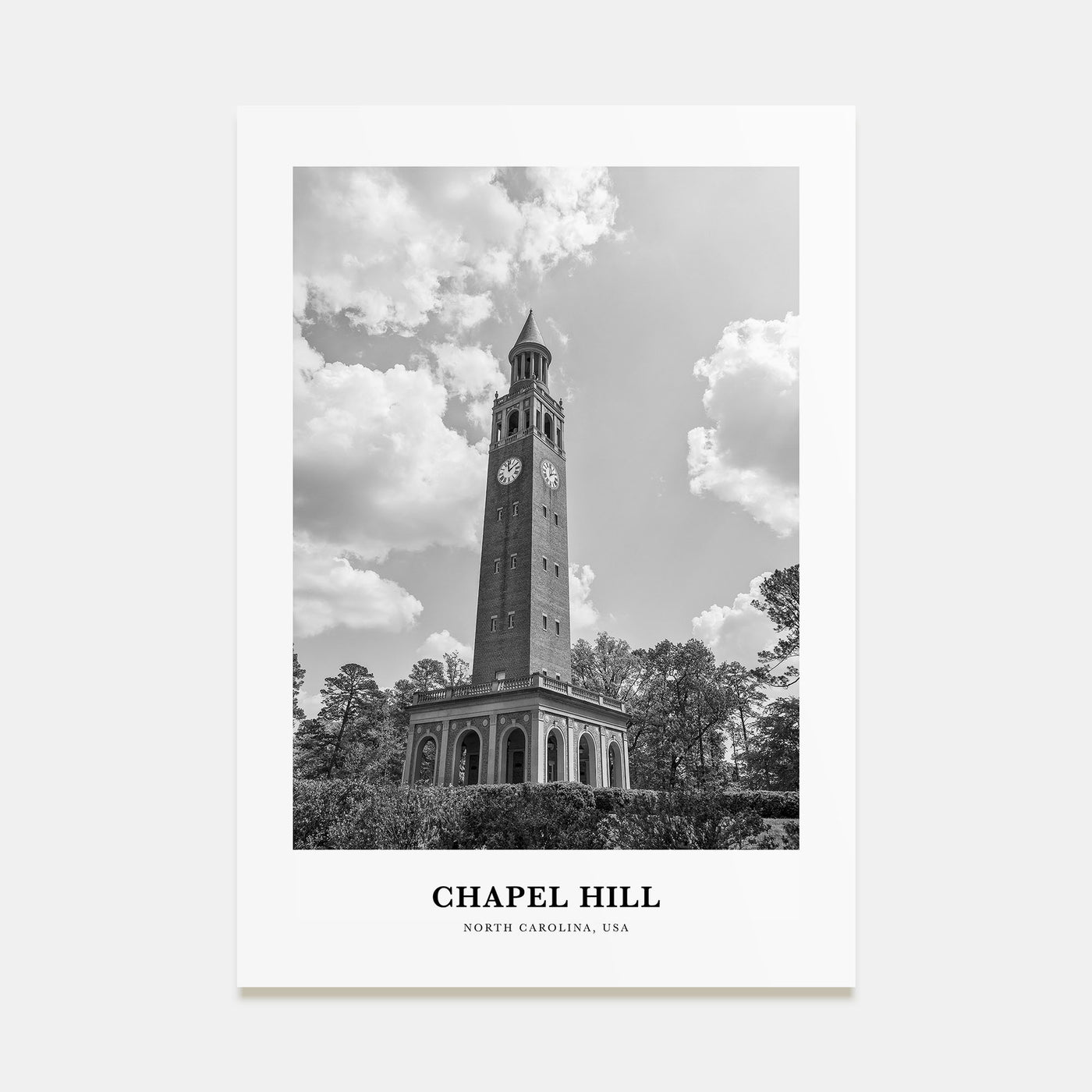 Chapel Hill Portrait B&W Poster