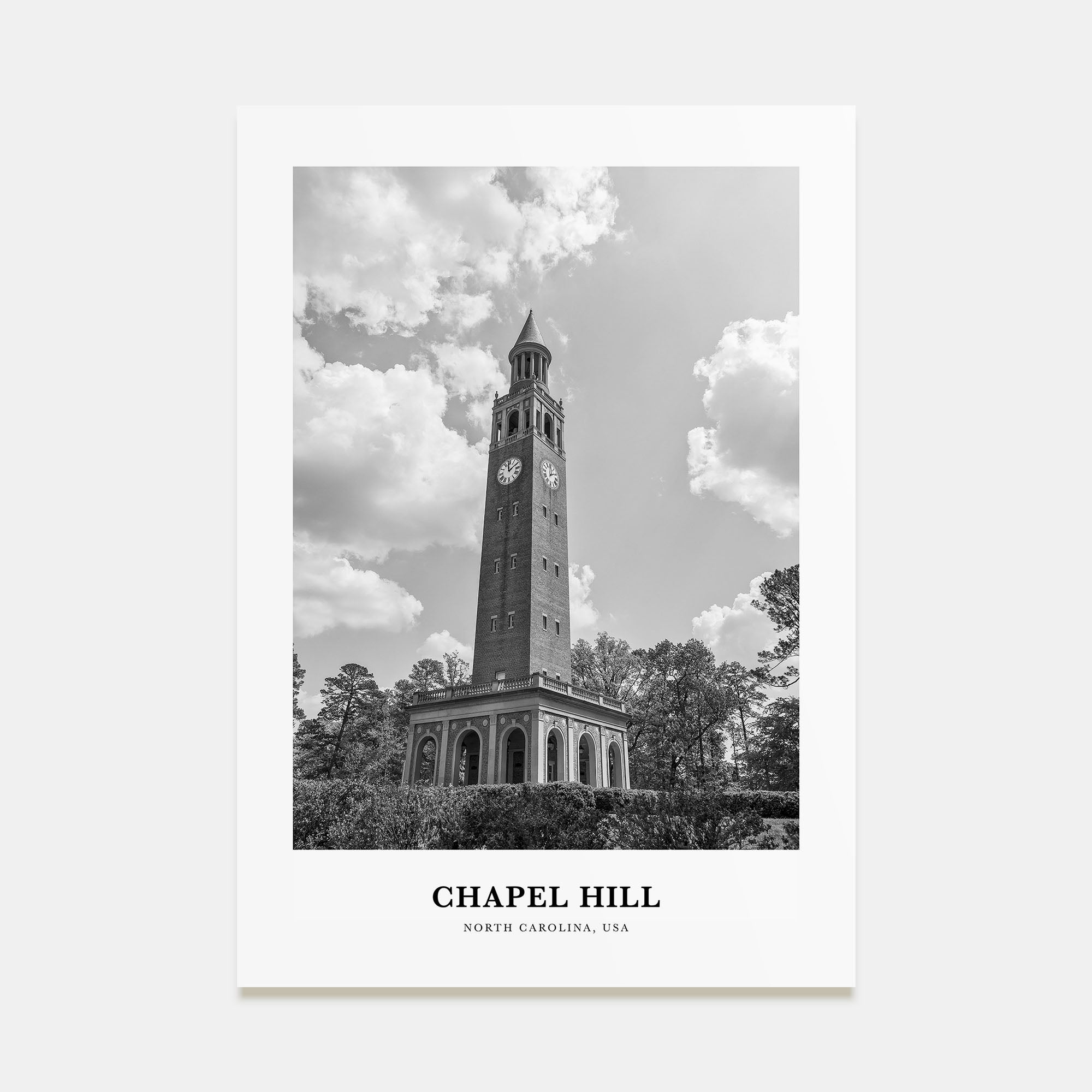 Chapel Hill Portrait B&W Poster