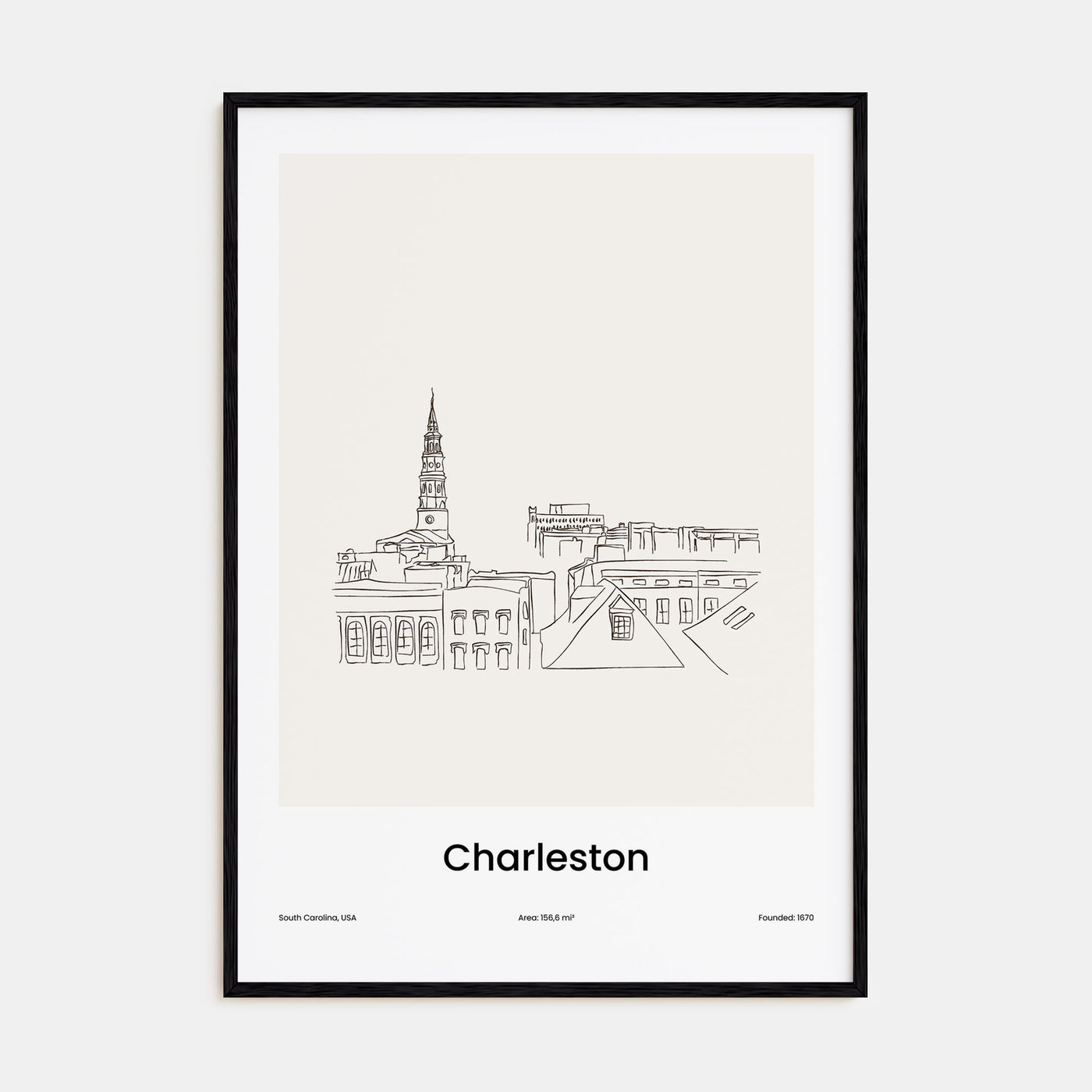 Charleston, South Carolina Drawn Poster