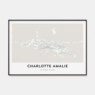 Charlotte Amalie Map Landscape Poster