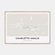 Charlotte Amalie Map Landscape Poster