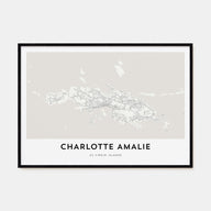 Charlotte Amalie Map Landscape Poster