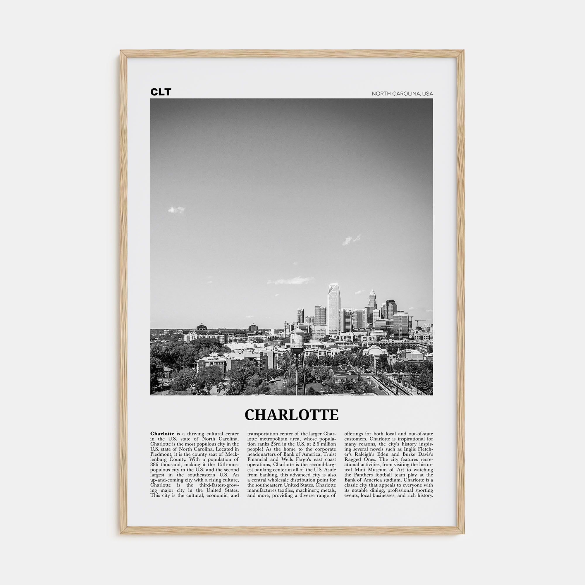 Charlotte Travel B&W No 2 Poster