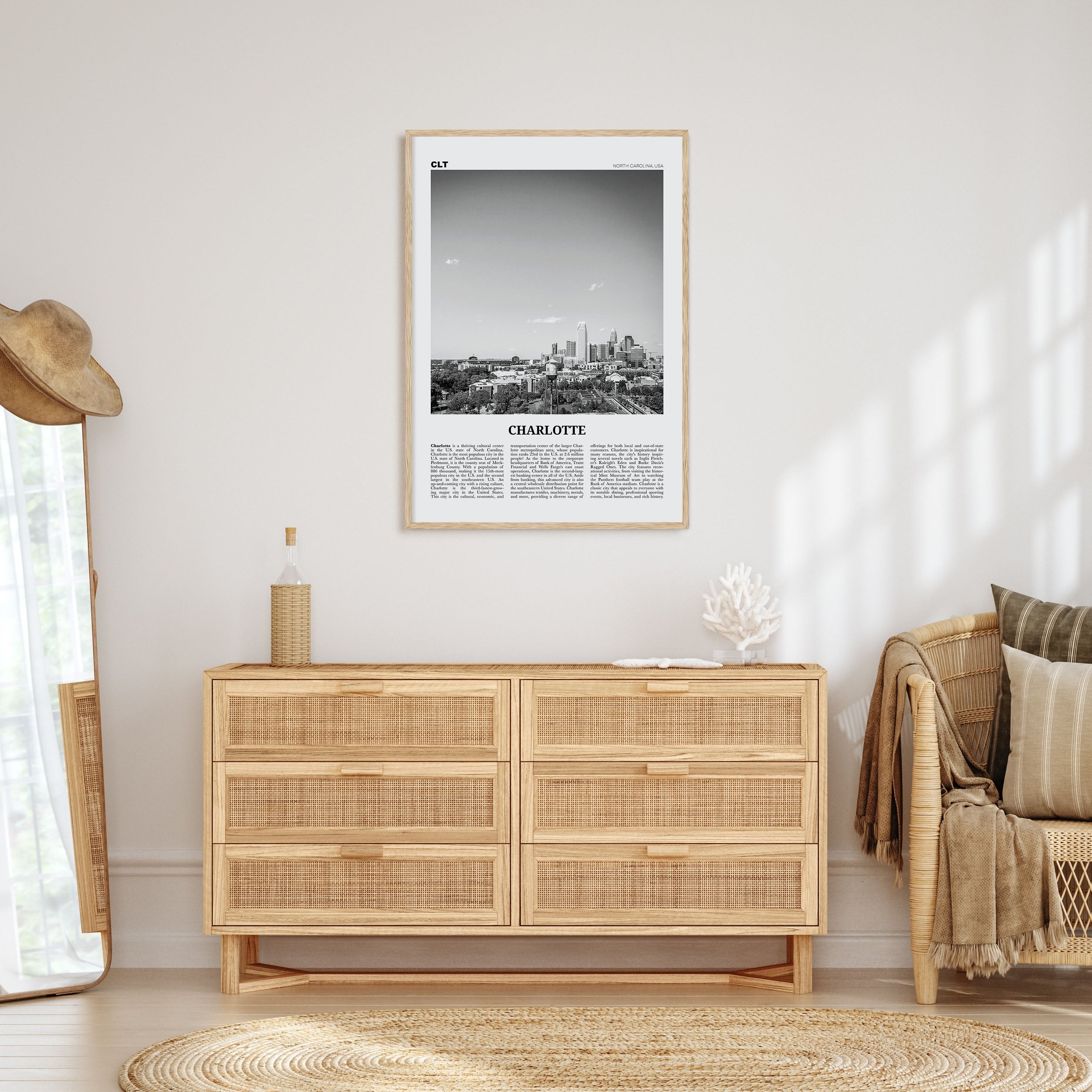 Charlotte Travel B&W No 2 Poster