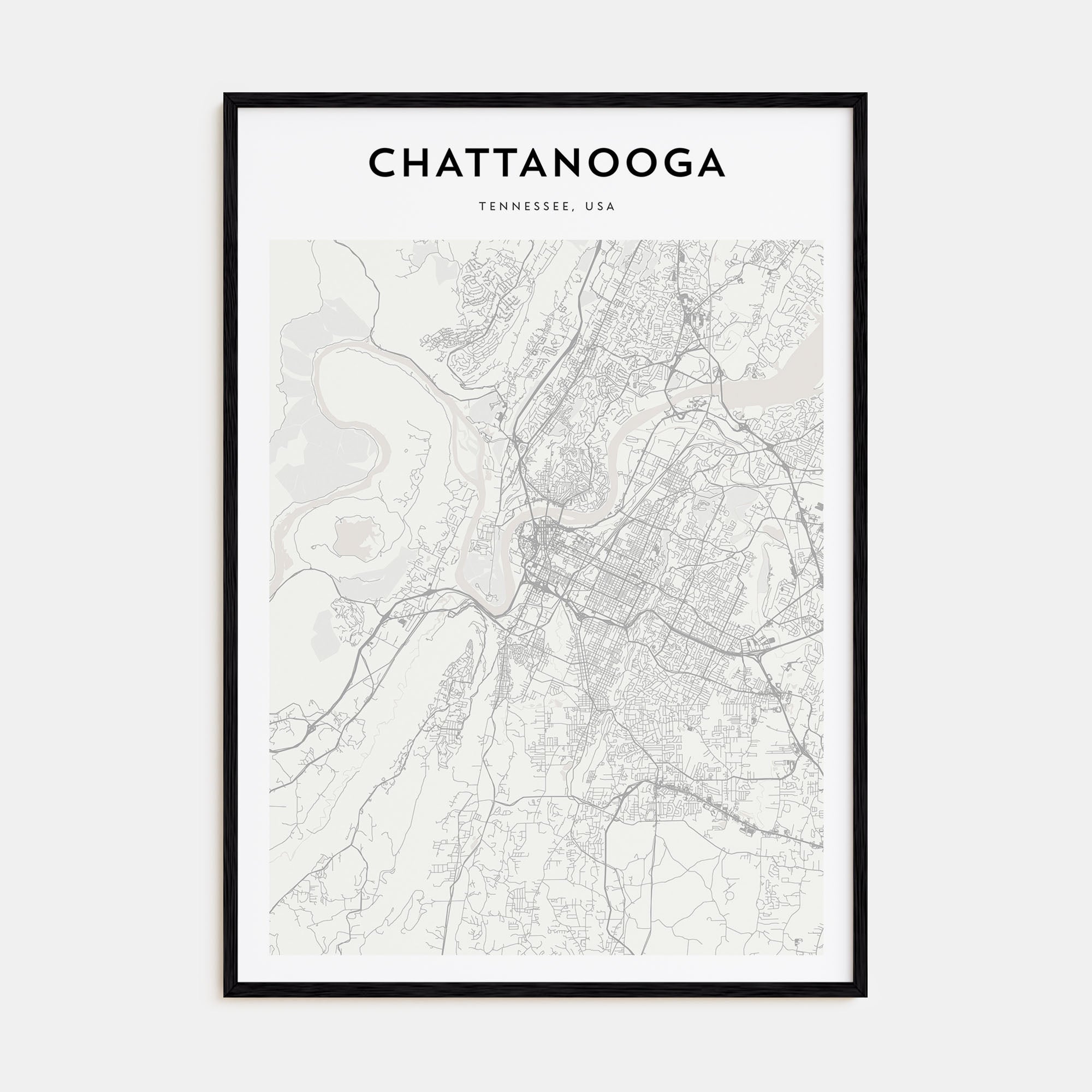 Chattanooga Map Portrait Poster