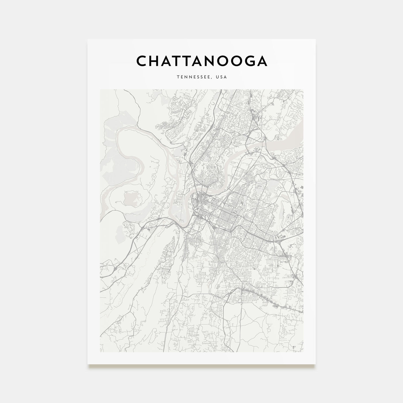 Chattanooga Map Portrait Poster
