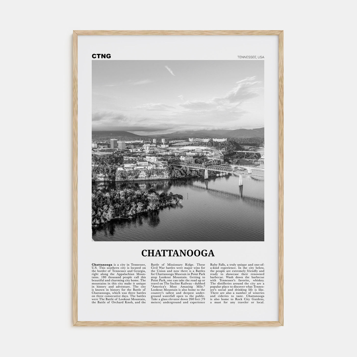 Chattanooga Travel B&W No 1 Poster