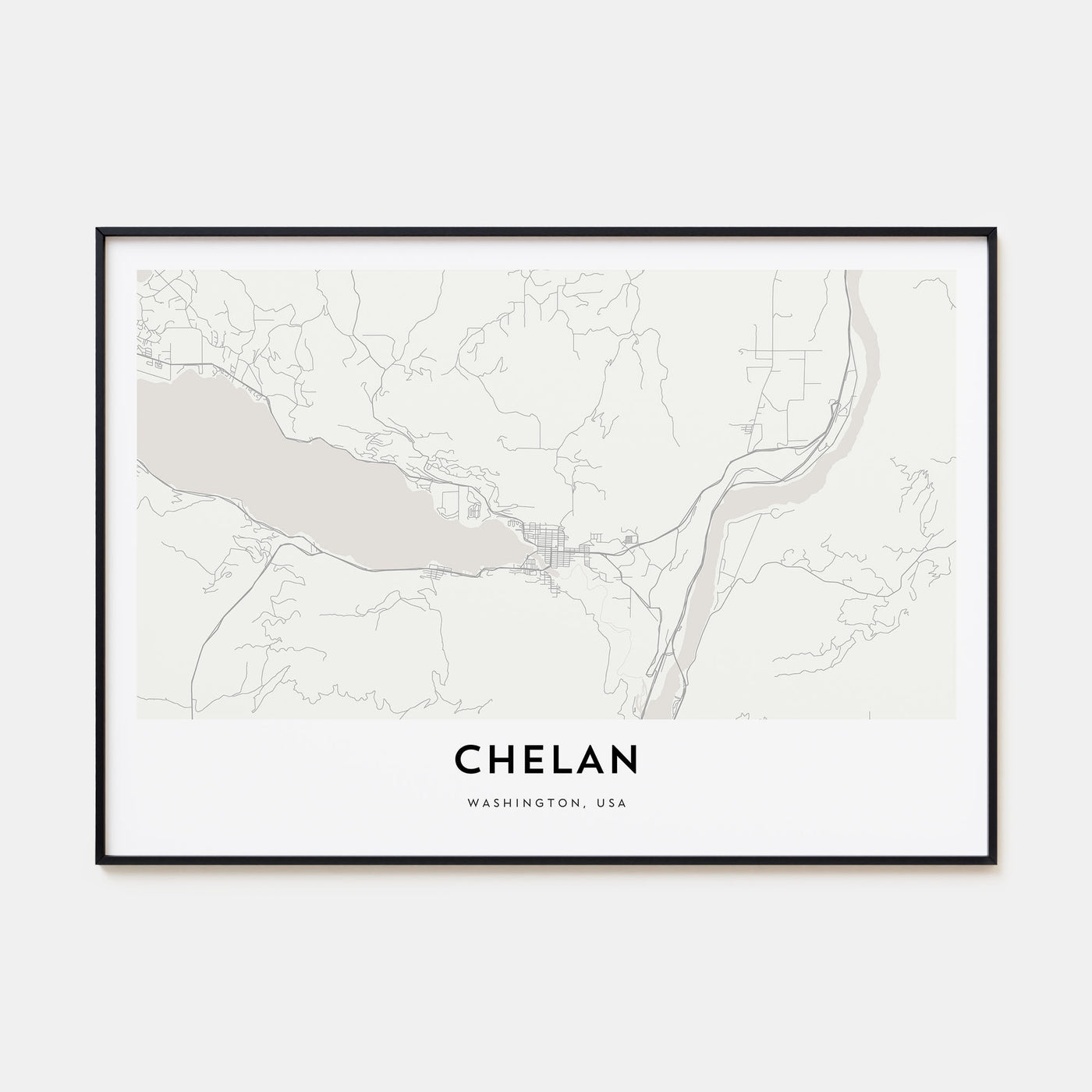 Chelan Map Landscape Poster
