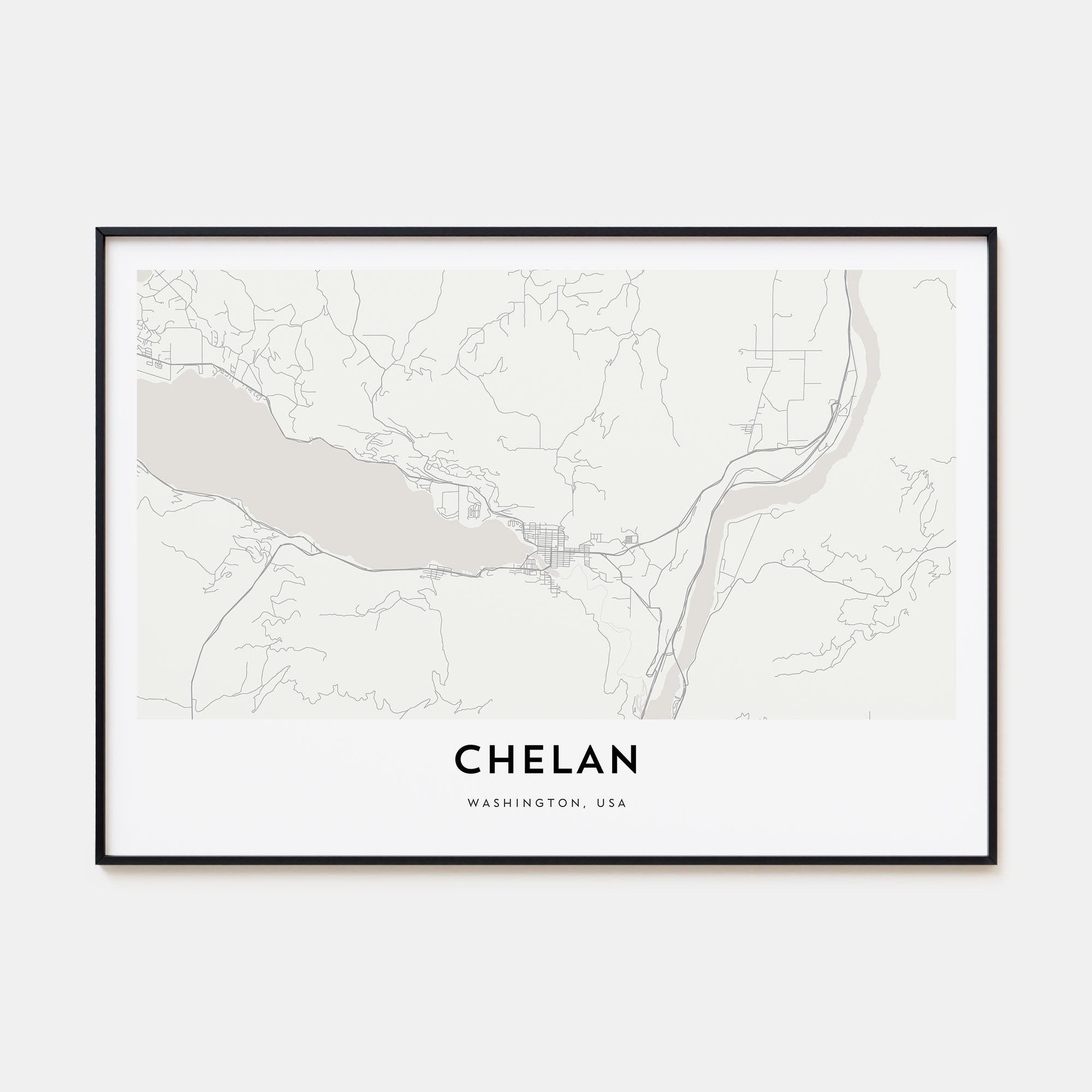 Chelan Map Landscape Poster