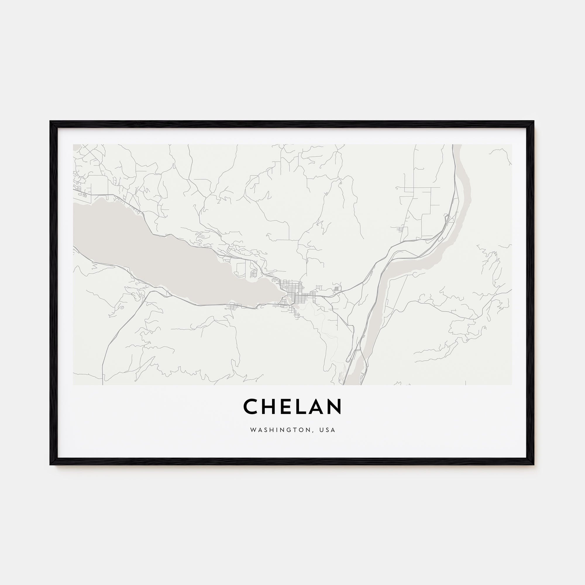 Chelan Map Landscape Poster
