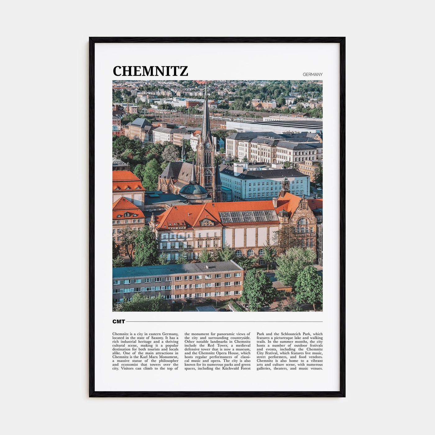 Chemnitz Travel Color Poster