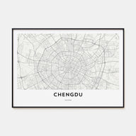 Chengdu Map Landscape Poster