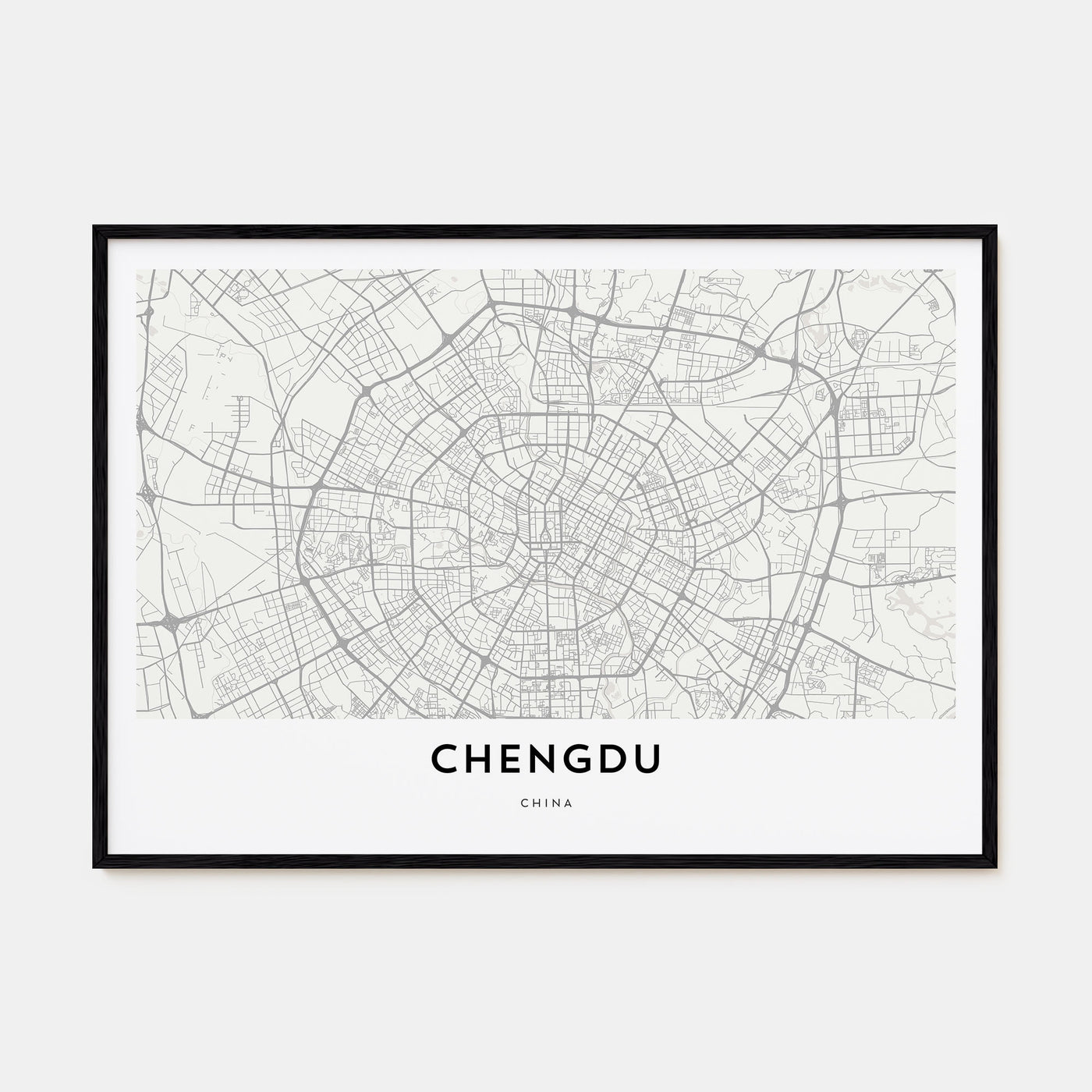 Chengdu Map Landscape Poster