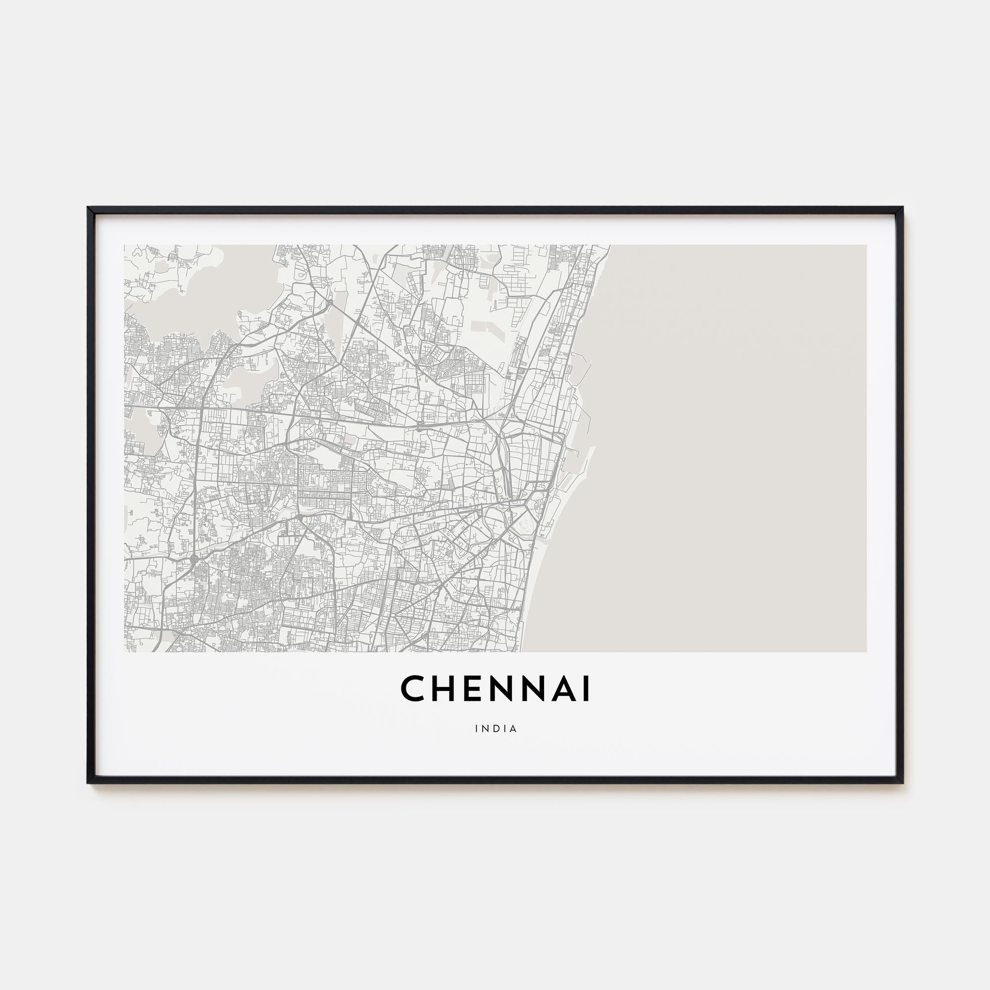 Chennai Map Landscape Poster