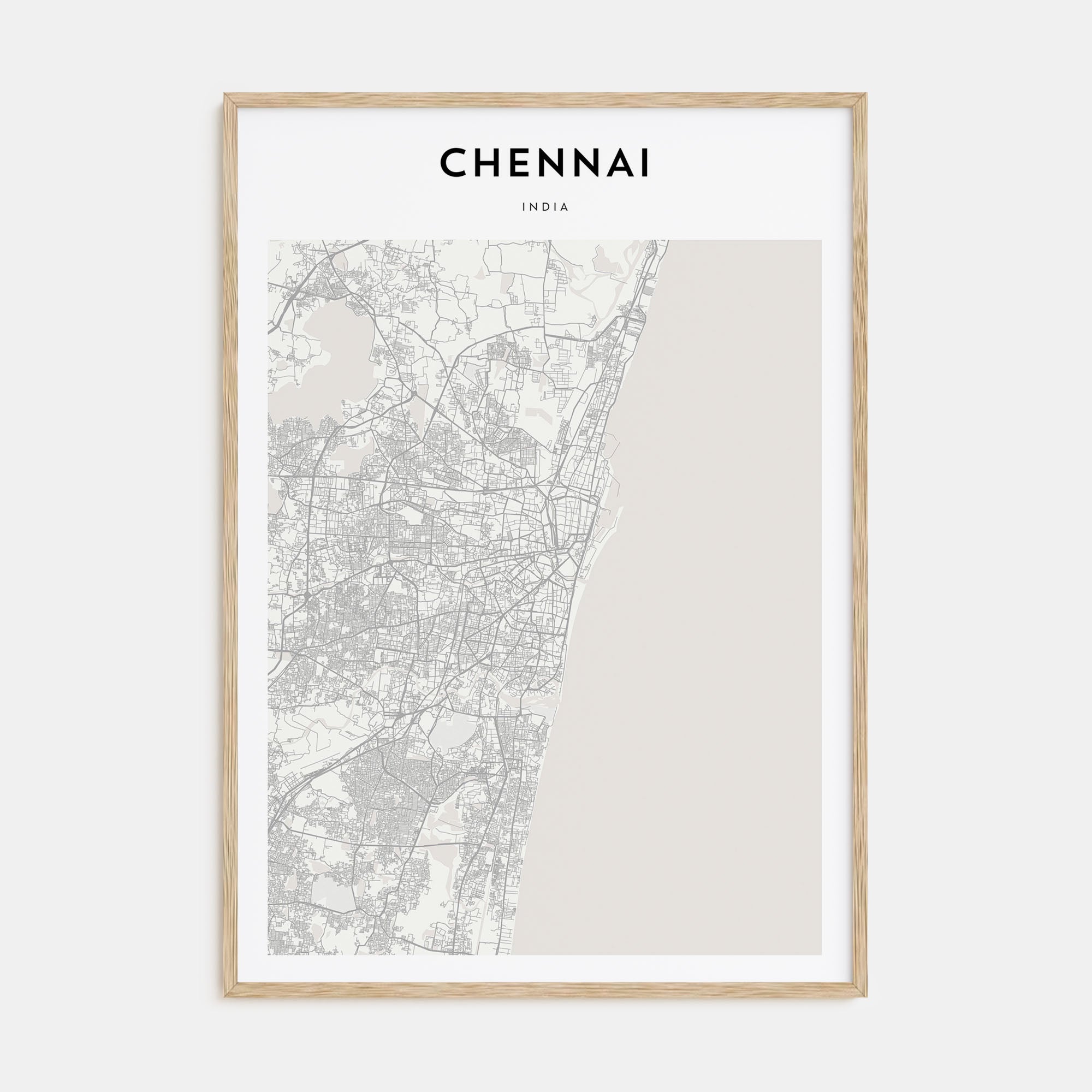 Chennai Map Portrait Poster