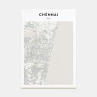 Chennai Map Portrait Poster