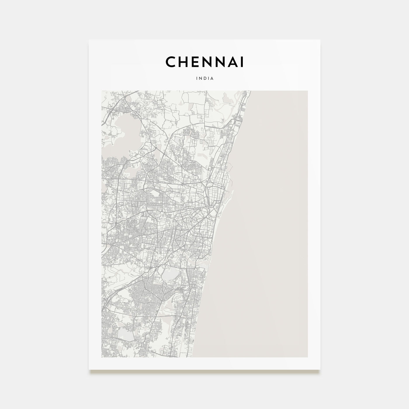 Chennai Map Portrait Poster