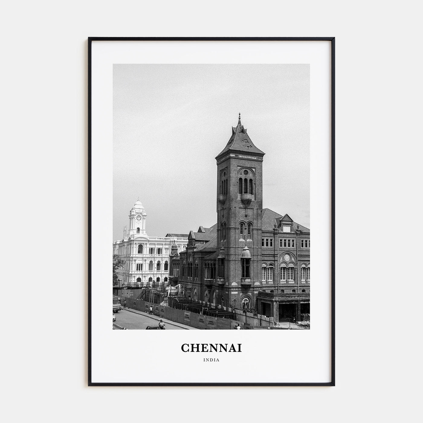 Chennai Portrait B&W Poster
