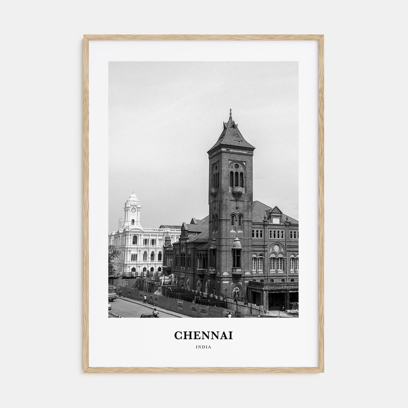 Chennai Portrait B&W Poster