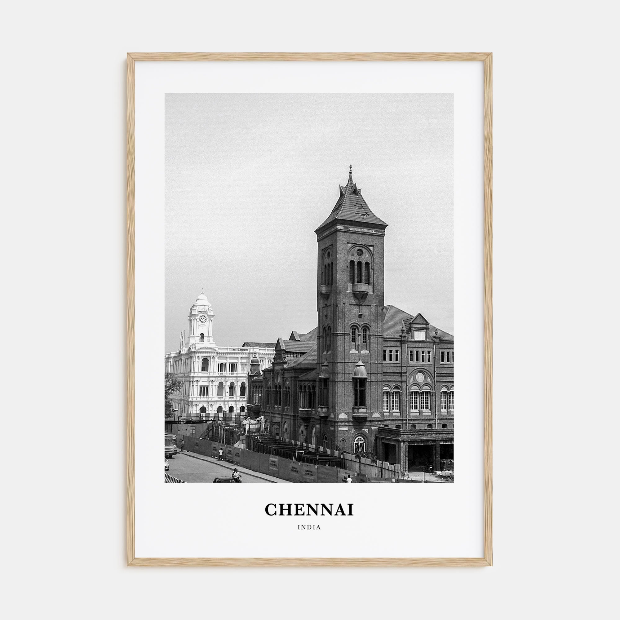 Chennai Portrait B&W Poster