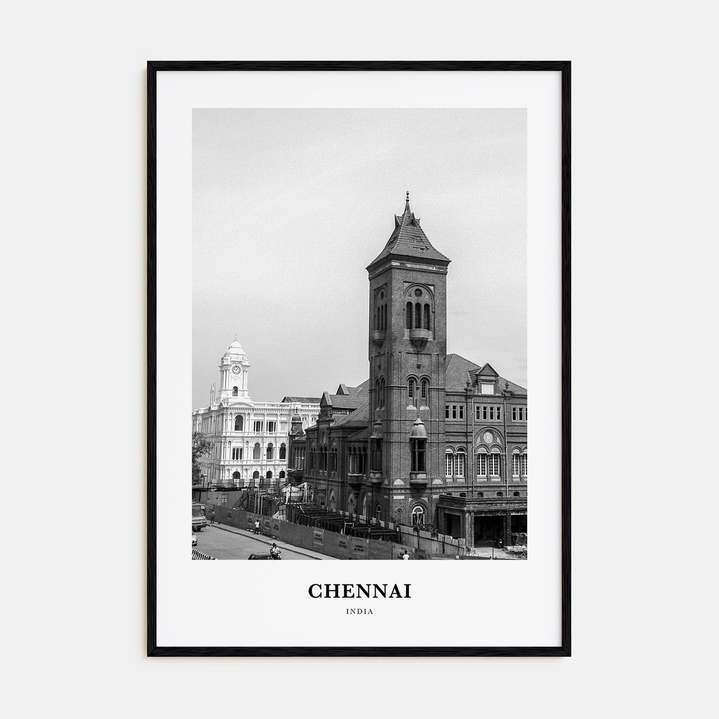 Chennai Portrait B&W Poster