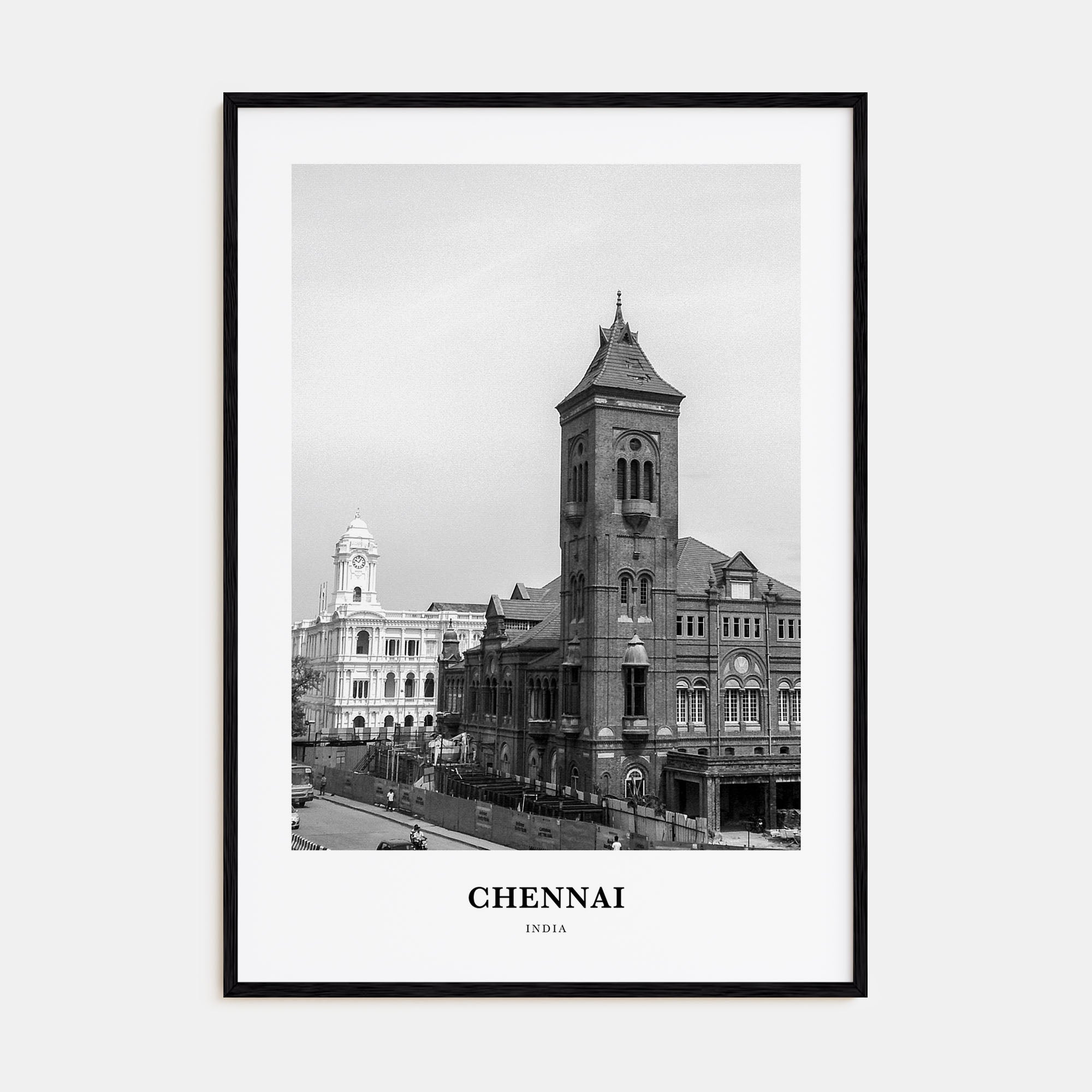Chennai Portrait B&W Poster