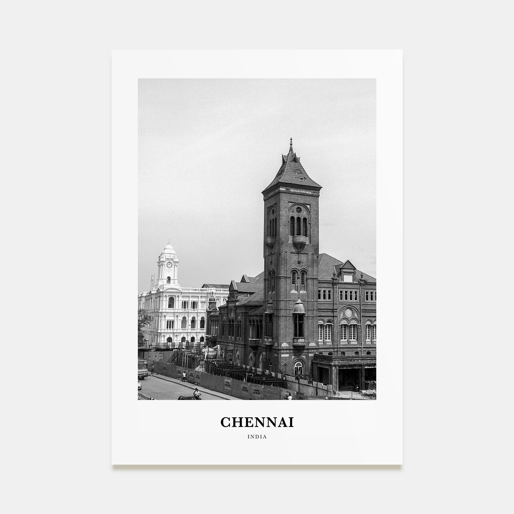 Chennai Portrait B&W Poster